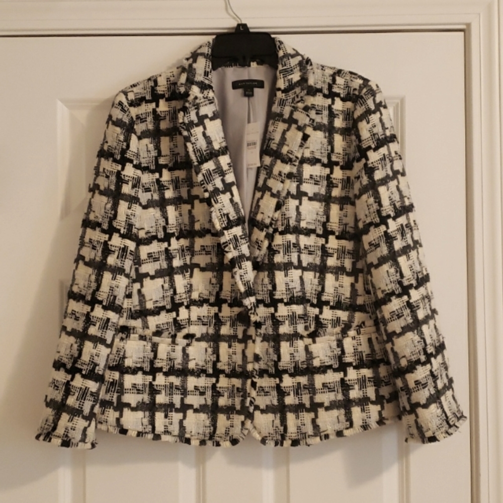 Stripped White and Black Blazer